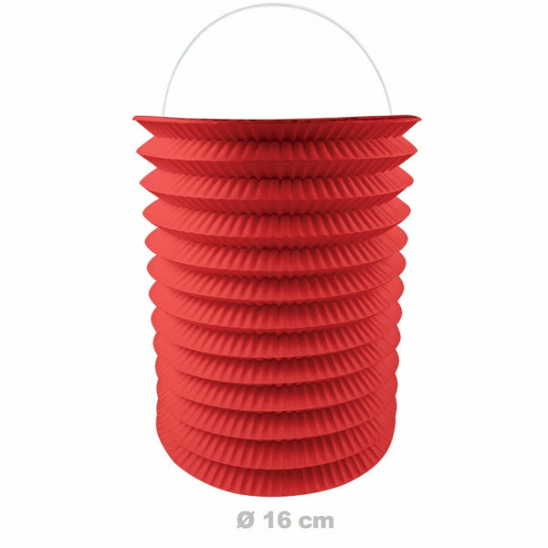 12 lampions cylindriques rouges unis 16 cm,Farfouil en fÃªte,Lampions, lanternes, boules alvéolés