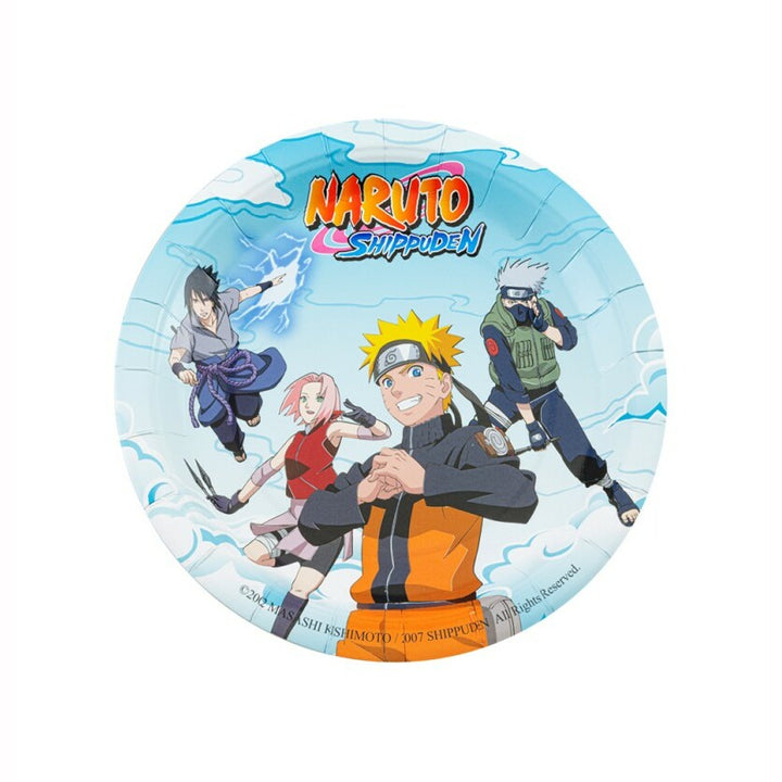 8 assiettes en carton de 18 cm Naruto™,Farfouil en fÃªte,Assiettes, sets de table