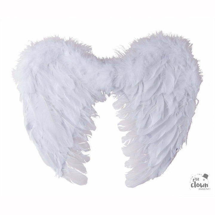 Ailes d'ange blanches en plumes 40 x 32 cm,Farfouil en fÃªte,Ailes