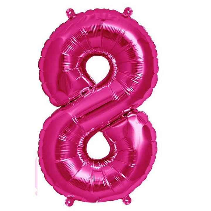 BALLON ALU CHIFFRE 8 MAGENTA 16" 41 CM,Farfouil en fÃªte,Ballons