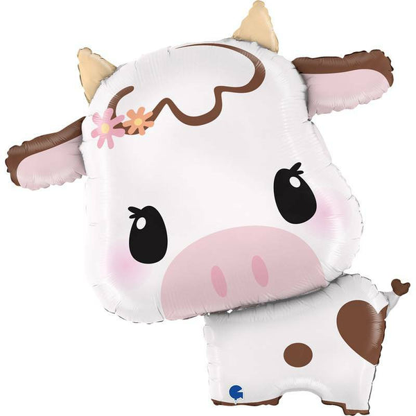 Ballon en aluminium adorable petite vache 84 cm 33" Grabo Balloons®,Farfouil en fÃªte,Ballons