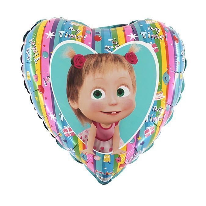 Ballon en aluminium coeur Masha et Michka™ 46 cm 18" Grabo Balloons®,Farfouil en fÃªte,Ballons