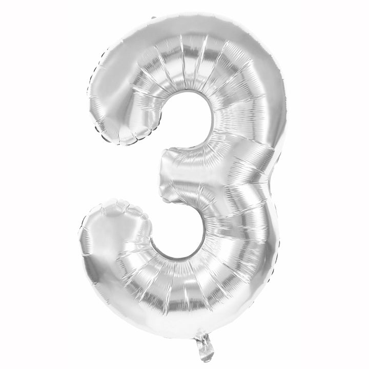 Ballon mylar argent chiffre 3 - 36 cm,Farfouil en fÃªte,Ballons