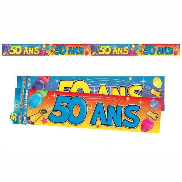 BANNIERE 50 ANS,Farfouil en fÃªte,Guirlandes, fanions et bannières