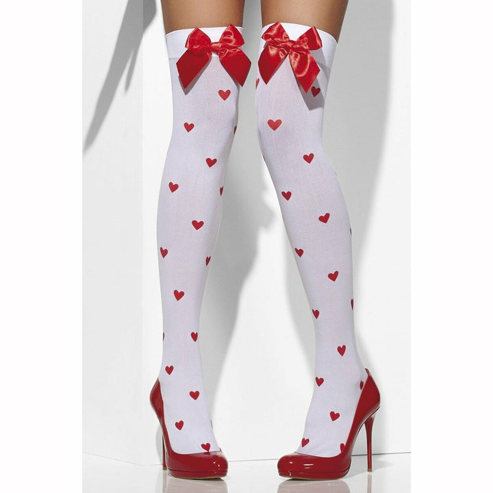 BAS COEUR AVEC NOEUD ROUGE,Farfouil en fÃªte,Collants, bas, chaussettes, guêtres