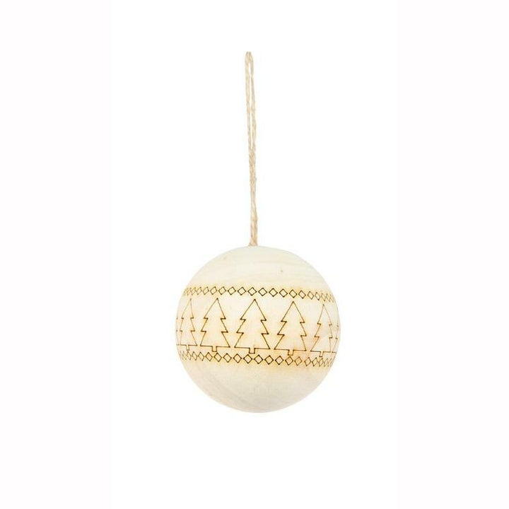 Boule en bois à suspendre Diamètre 7,2 cm,Farfouil en fÃªte,Pompons, suspensions