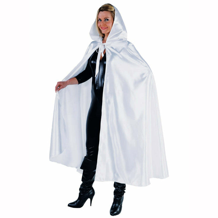 Cape adulte luxe en satin avec capuche - Blanc,Farfouil en fÃªte,Cape