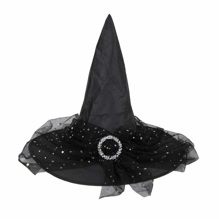 Chapeau de sorcière noir avec broche,Farfouil en fÃªte,Chapeaux