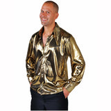 Metallic-Herren-Disco-Shirt - Gold