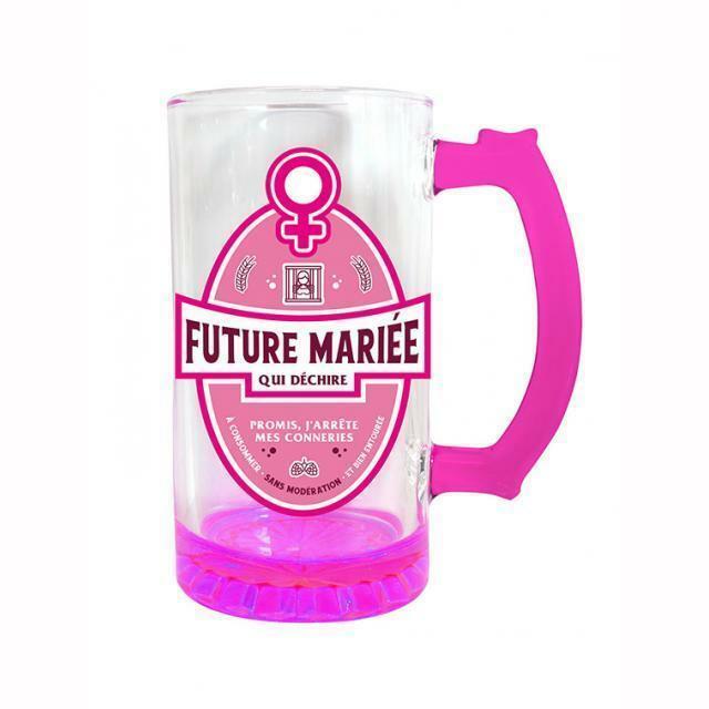 CHOPE À BIÈRE FUTURE MARIÉE ROSE,Farfouil en fÃªte,Verres et gobelets