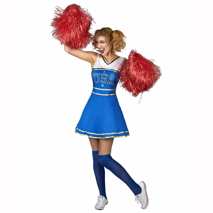 COSTUME POMPOM GIRL BLEUE,Farfouil en fÃªte,Déguisements