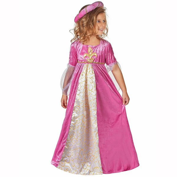 COSTUME PRINCESSE MÉDIÉVALE ROSE ET OR,Farfouil en fÃªte,Déguisements