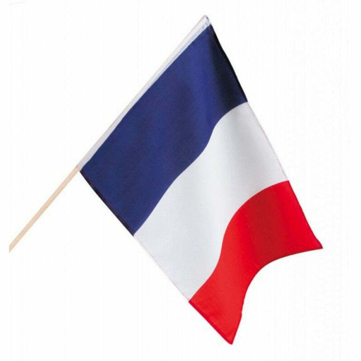 Drapeau France avec hampe en bois 45 x 30 cm,Farfouil en fÃªte,Drapeau