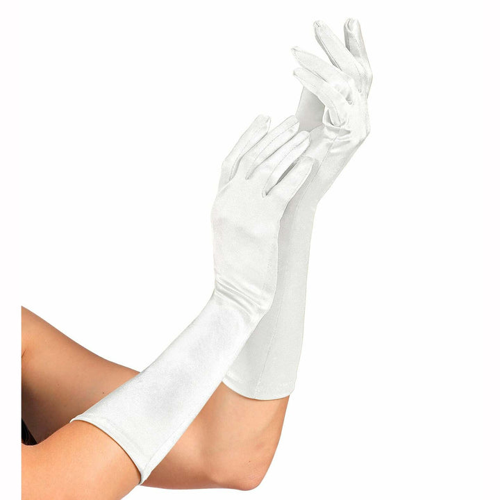 Gants adulte satinés 40 cm - Blanc,Farfouil en fÃªte,Gants