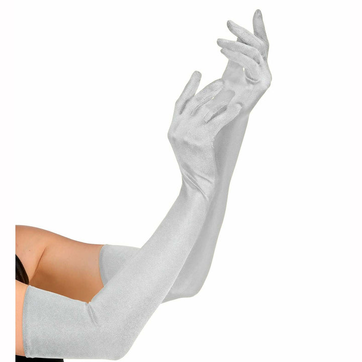 Gants longs adulte satinés 60 cm - Argent,Farfouil en fÃªte,Gants