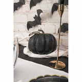 Large black glitter pumpkin 20 cm