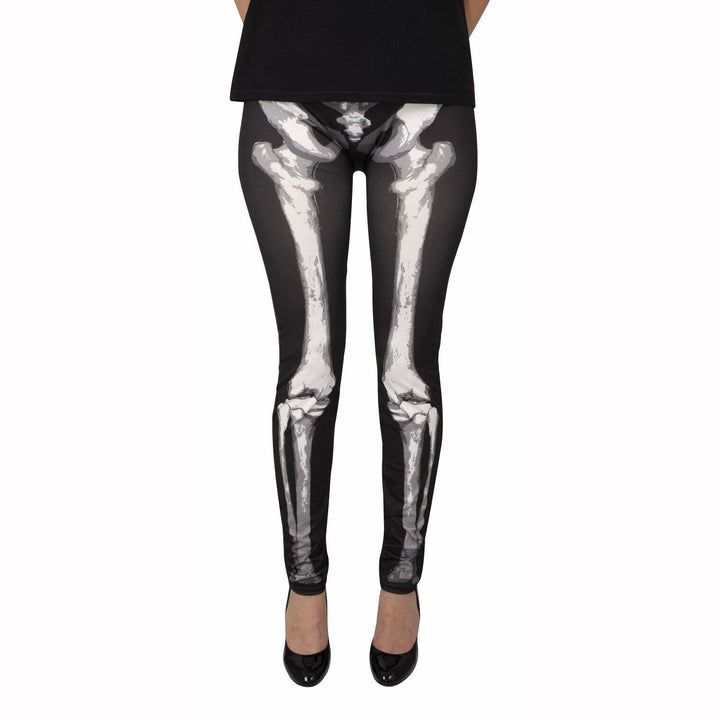 LEGGING ADULTE NOIR IMPRESSION SQUELETTE,Farfouil en fÃªte,Collants, bas, chaussettes, guêtres