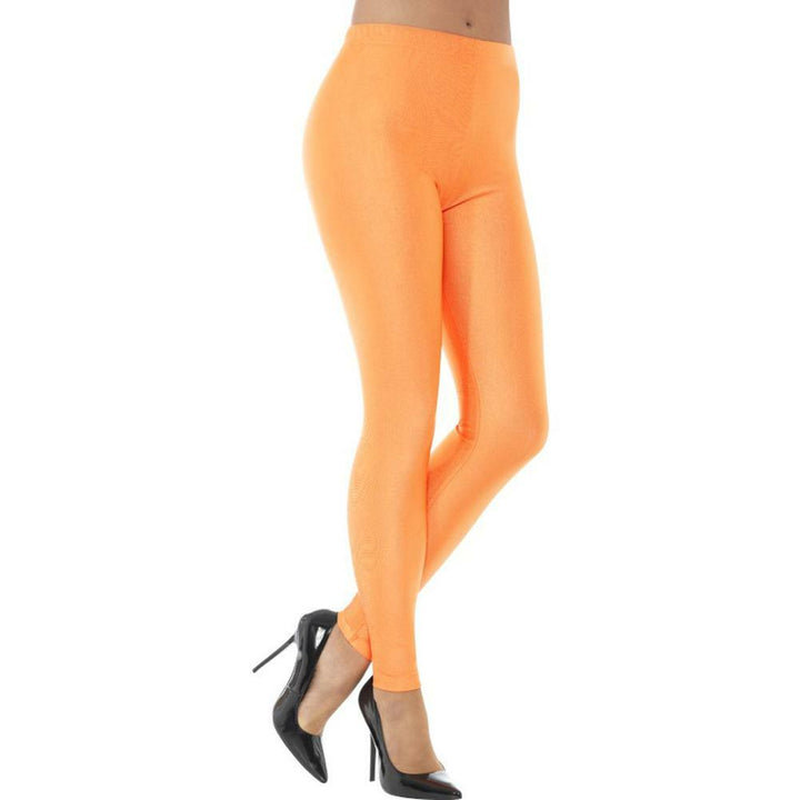 Leggings Disco années 80 en Spandex Orange fluo,Farfouil en fÃªte,Collants, bas, chaussettes, guêtres