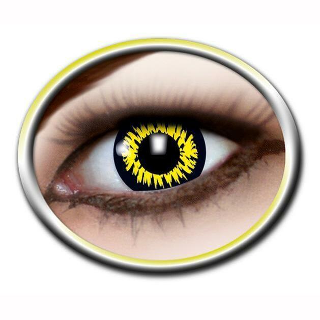 LENTILLES JAUNE LOUP ZOELIBAT,Farfouil en fÃªte,Lentilles de contact