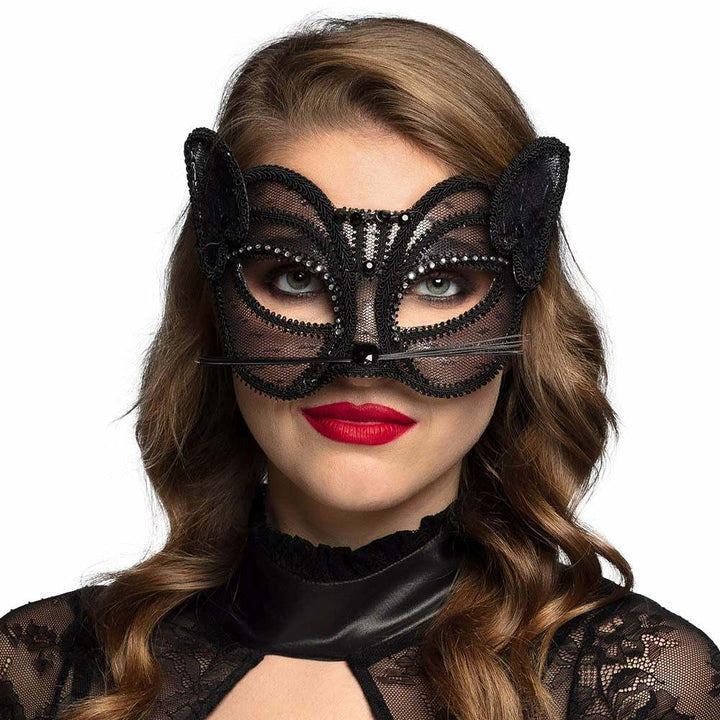 Loup luxe chat en dentelle noir,Farfouil en fÃªte,Masques