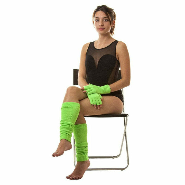 Mitaines courtes tricot - Vert fluo,Farfouil en fÃªte,Gants