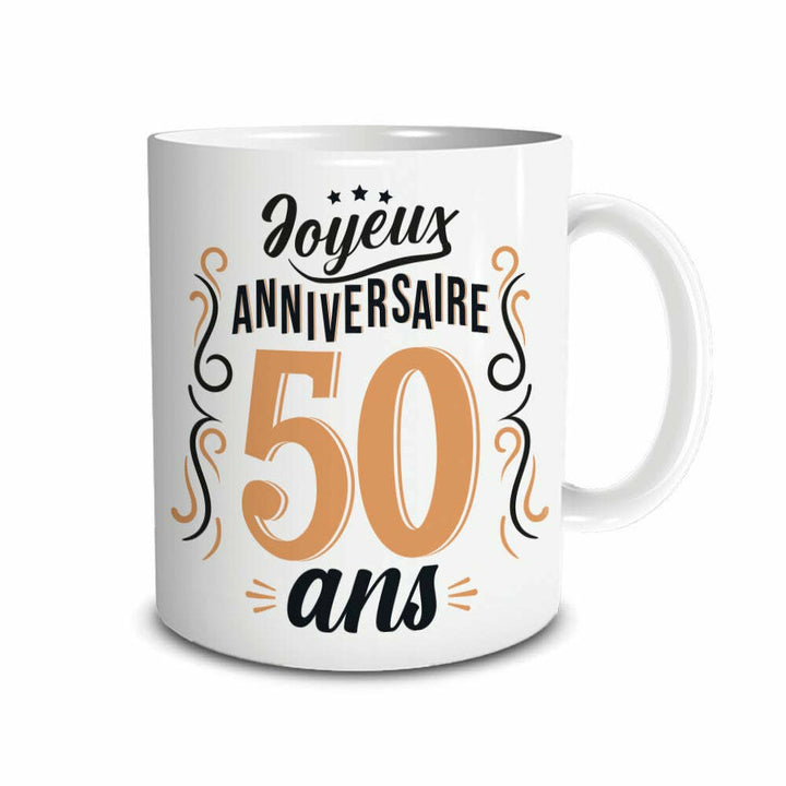 Mug / tasse anniversaire 50 ans,Farfouil en fÃªte,Cadeaux anniversaires festifs et rigolos