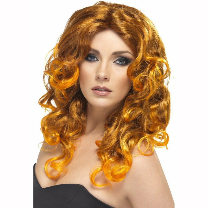 PERRUQUE GLAMOUR LEGER AUBURN ROUSSE,Farfouil en fÃªte,Perruque