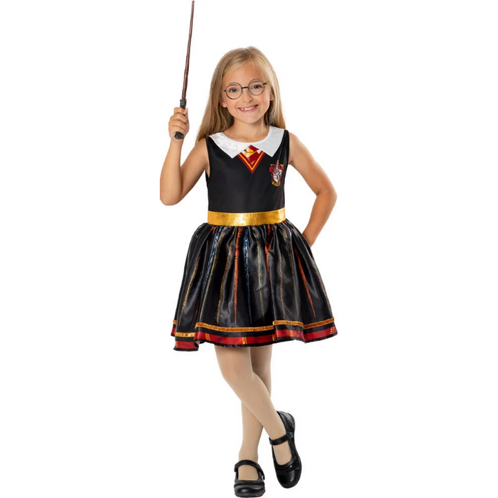 Robe luxe enfant + baguette et lunettes Gryffondor Harry Potter™,Farfouil en fÃªte,Déguisements