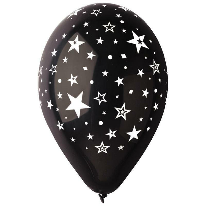 SACHET DE 10 BALLONS "ÉTOILES" NOIR 30 CM,Farfouil en fÃªte,Ballons