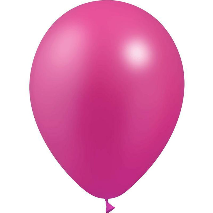 SACHET DE 50 BALLONS DE 27 CM FUSHIA MÉTAL,Farfouil en fÃªte,Ballons