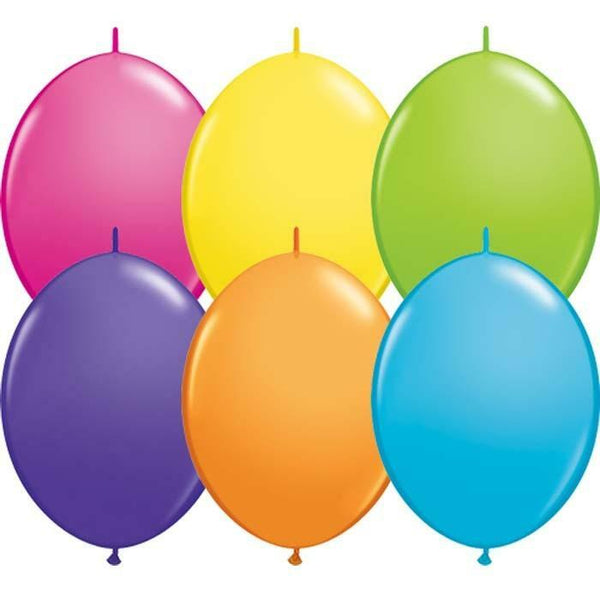 SACHET DE 50 BALLONS QUICKLINK MULTICOLORES TROPICAL 12" 30 CM QUALATEX©,Farfouil en fÃªte,Ballons
