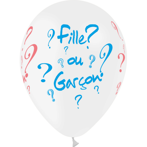 Sachet de 8 ballons blancs garçon ou fille 11" 30 cm Balloonia®,Farfouil en fÃªte,Ballons