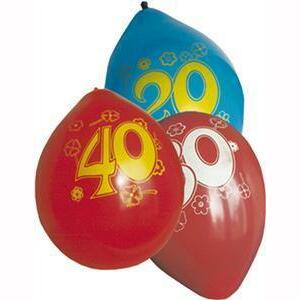 Sachet de 8 ballons multicolores avec impression nombre 12,Farfouil en fÃªte,Ballons