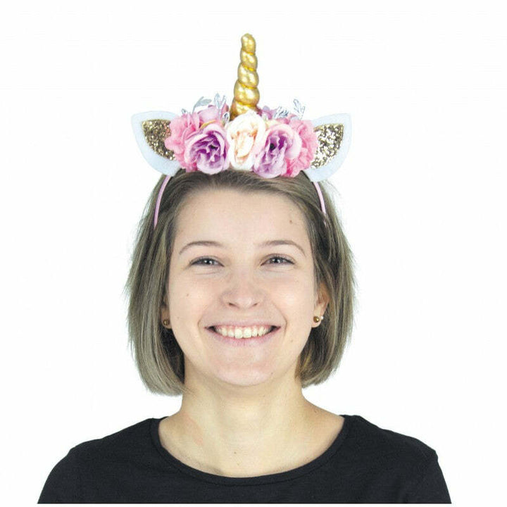 Serre-tête Licorne pailletée à fleurs,Farfouil en fÃªte,Chapeaux