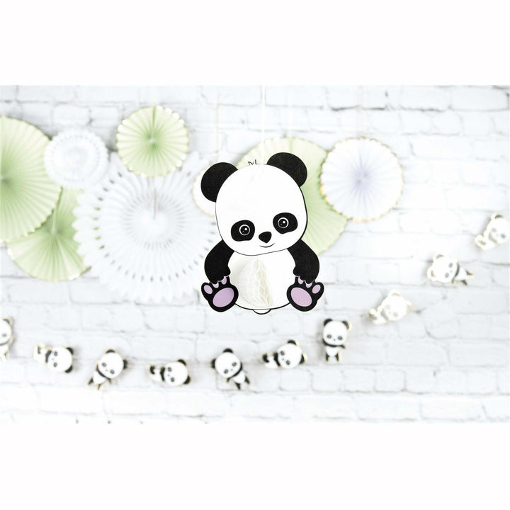 Suspension panda alvéolé 20 cm Baby Panda,Farfouil en fÃªte,Pompons, suspensions