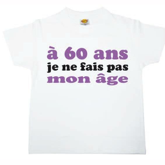 T-SHIRT NEW AGE F 60 ANS,Farfouil en fÃªte,Cadeaux anniversaires festifs et rigolos