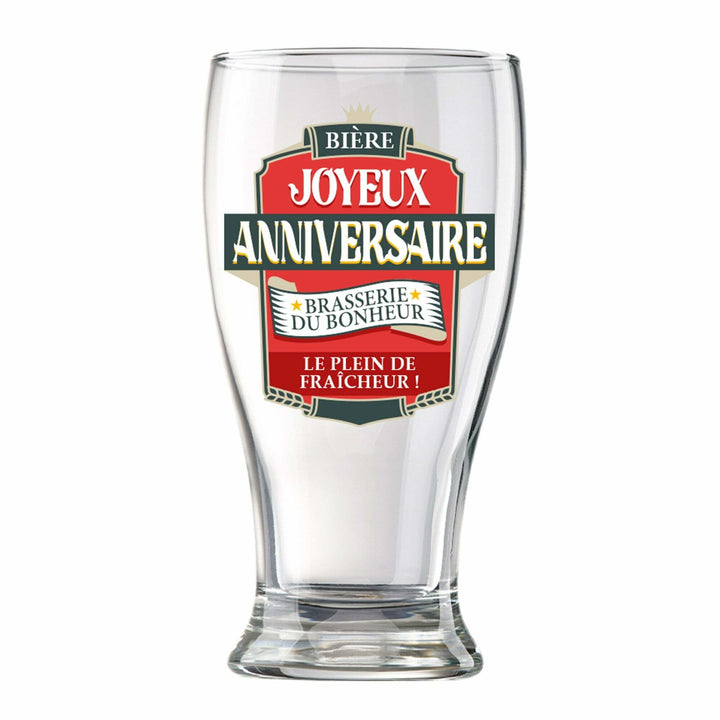 Verre à bière Joyeux Anniversaire,Farfouil en fÃªte,Cadeaux anniversaires festifs et rigolos