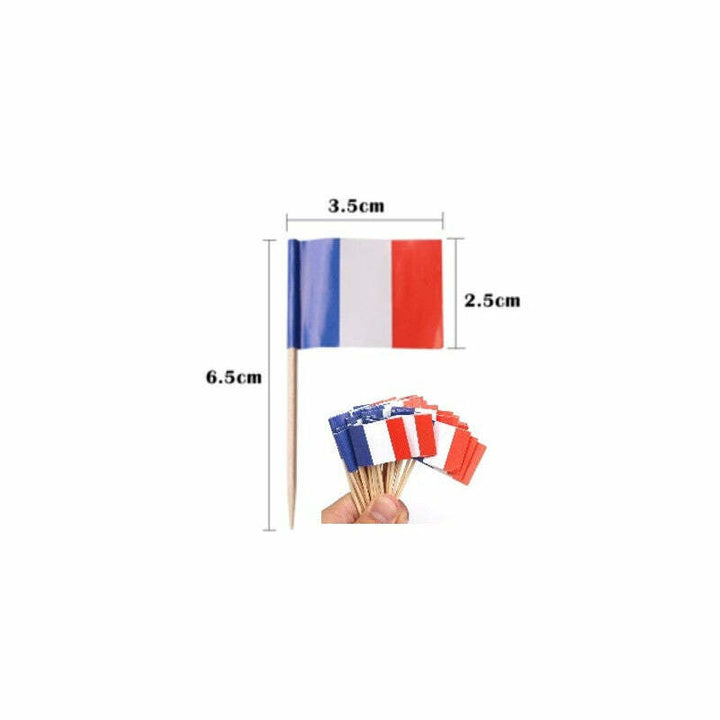 50 Piques cocktail drapeau Mini Drapeaux France,Farfouil en fÃªte,Drapeaux