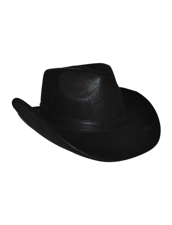 Chapeau de cow-boy en imitation cuir noir