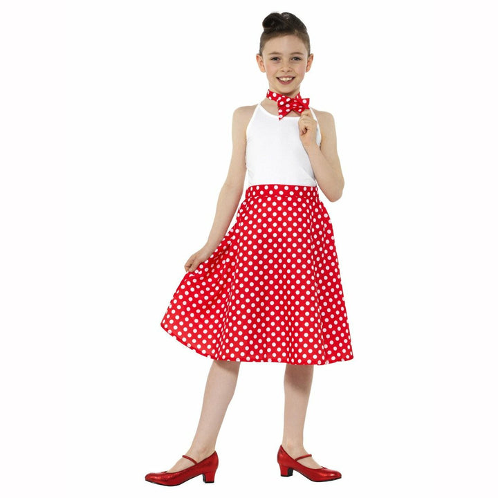 Jupe enfant rouge à pois blanc avec foulard,Farfouil en fÃªte,Jupes, tutus, jupons