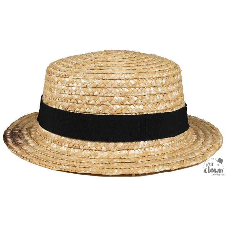 Chapeau canotier paille blanc adulte luxe,Farfouil en fÃªte,Chapeaux