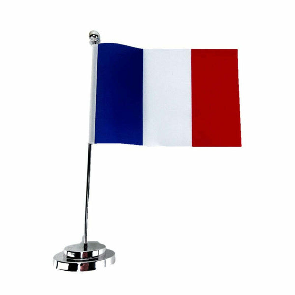 Drapeau tricolore France 14 x 21 cm avec support,Farfouil en fÃªte,Drapeaux
