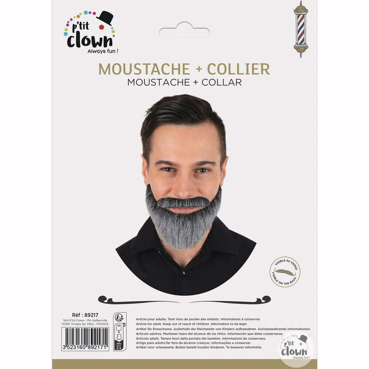 Moustache et barbe courte raide grise,Farfouil en fÃªte,Moustaches, barbes