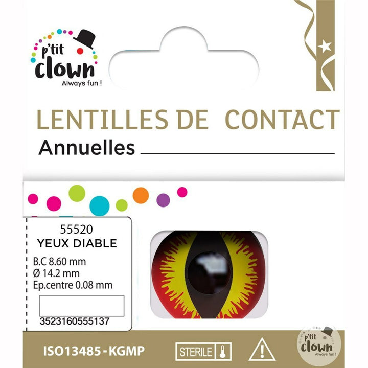 Paire de lentilles fantaisies annuelles oeil diable,Farfouil en fÃªte,Lentilles